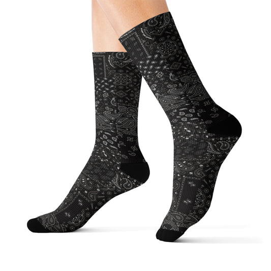 BLACK BANDANA SOCKS