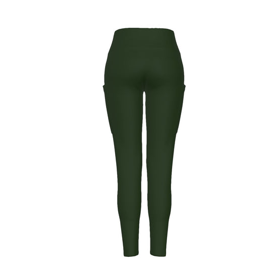 WOMEN GREEN HIGH WAIST LEGGINGS