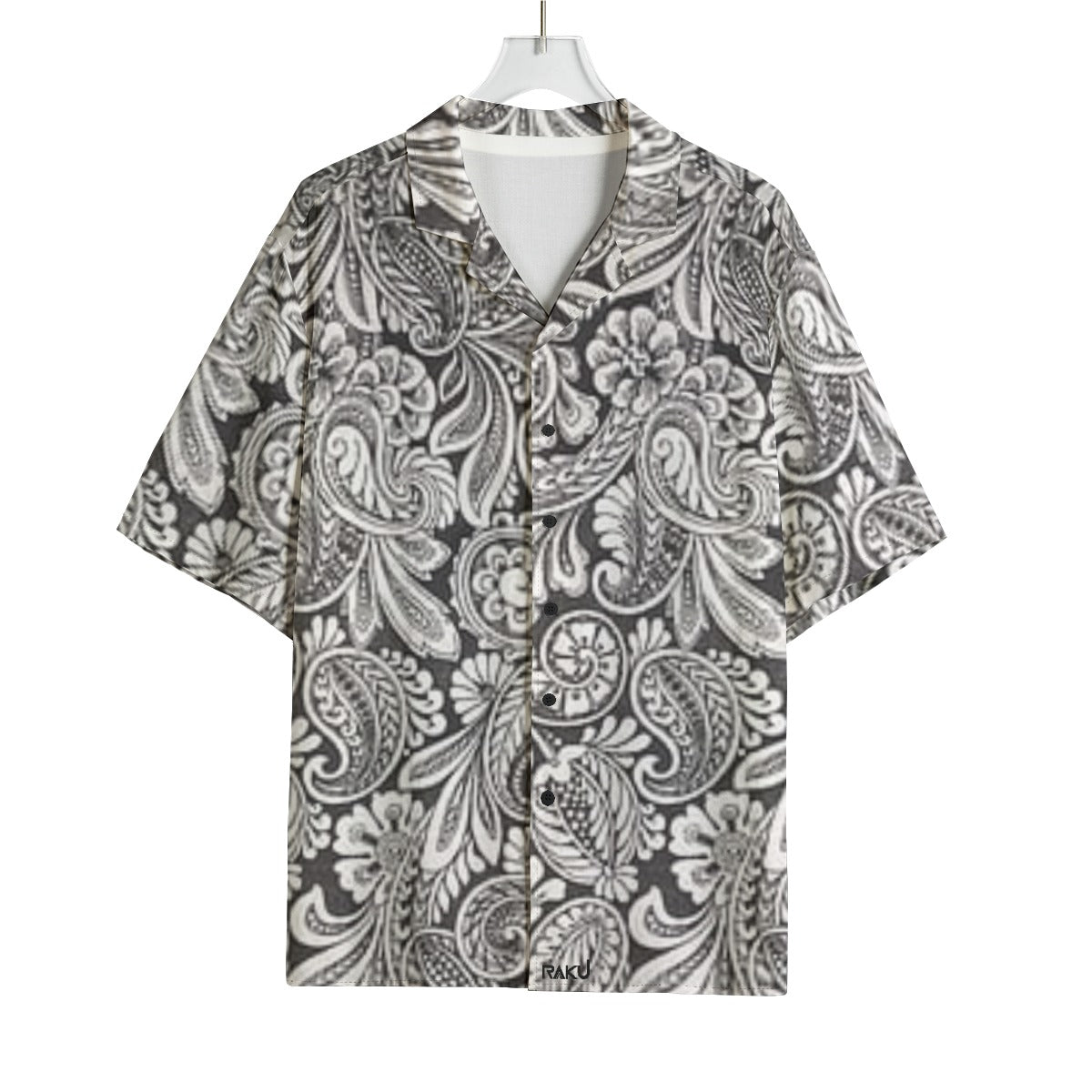 MEN'S BLACK FLORAL HAWAIIAN SHIRT