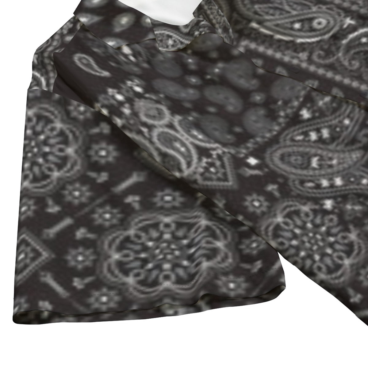 MEN'S BLACK BANDANA HAWAIIAN SHIRT