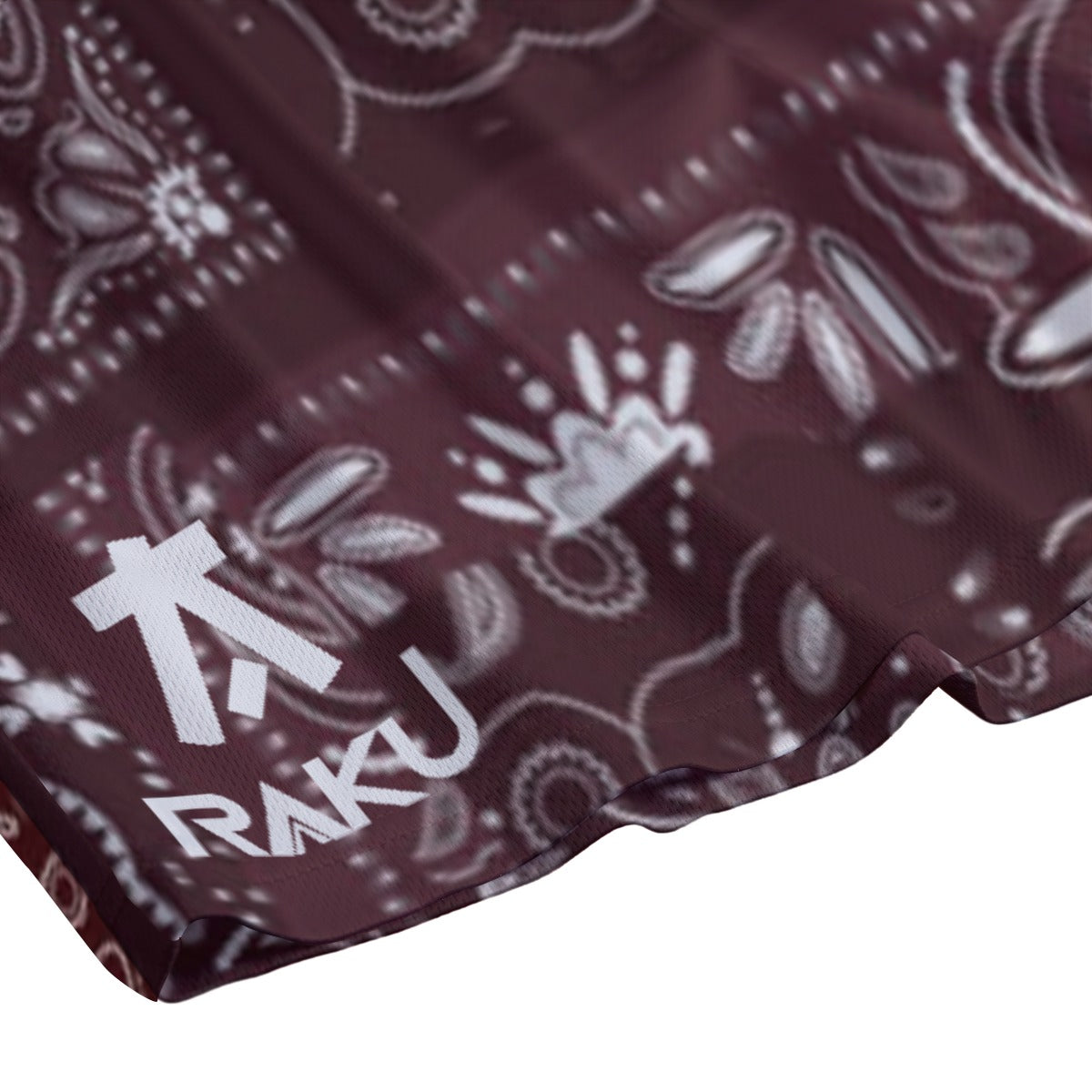 MEN BURGUNDY BANDANA SHORTS